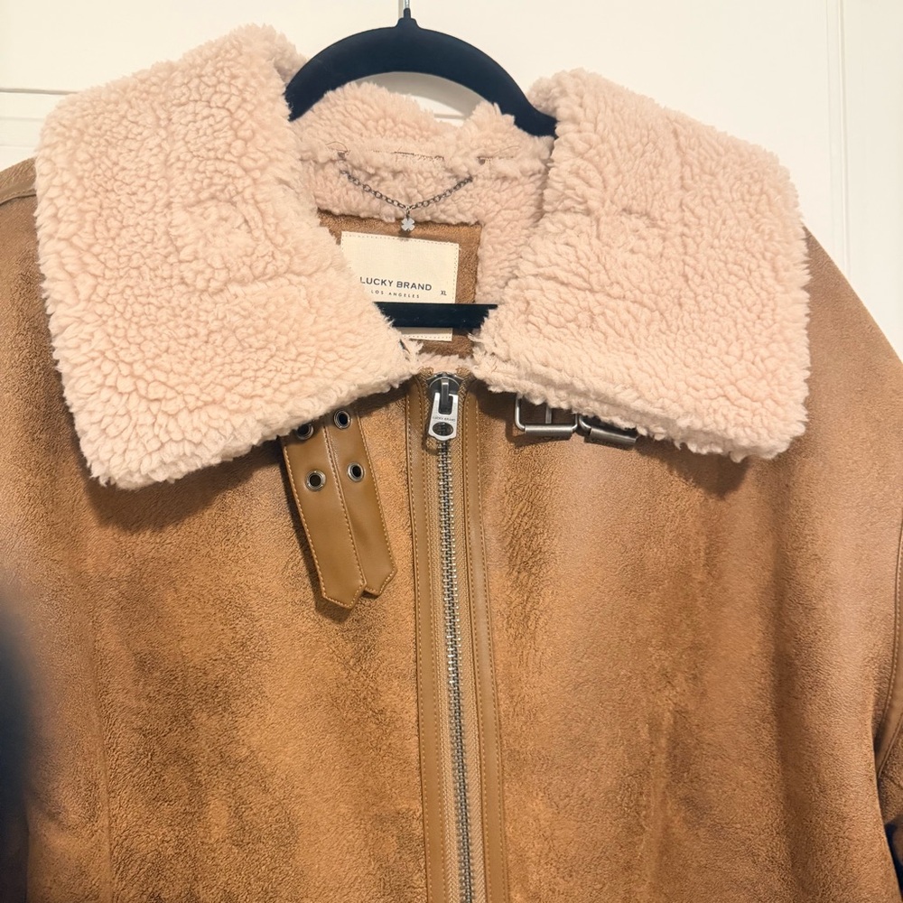 Lucky Brand Women's Faux-Shearling Zip-Front Coat NWOT SIZE XL - Picture 6 of 16